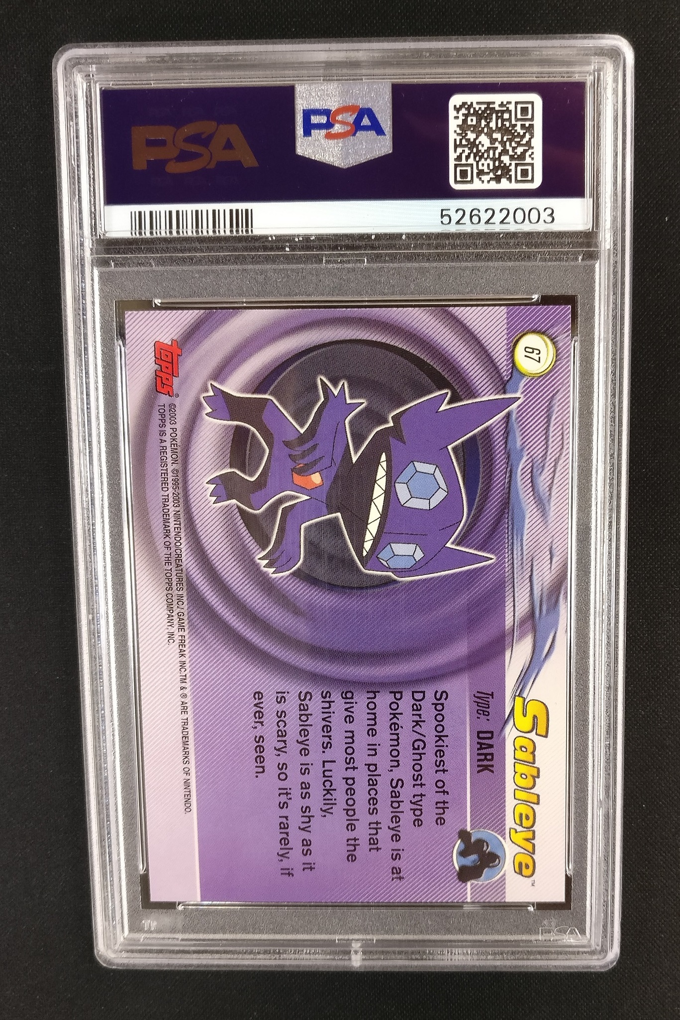 2003 Topps Pokemon Advanced high quality Foil #67 Sableye PSA 8 NM-MT